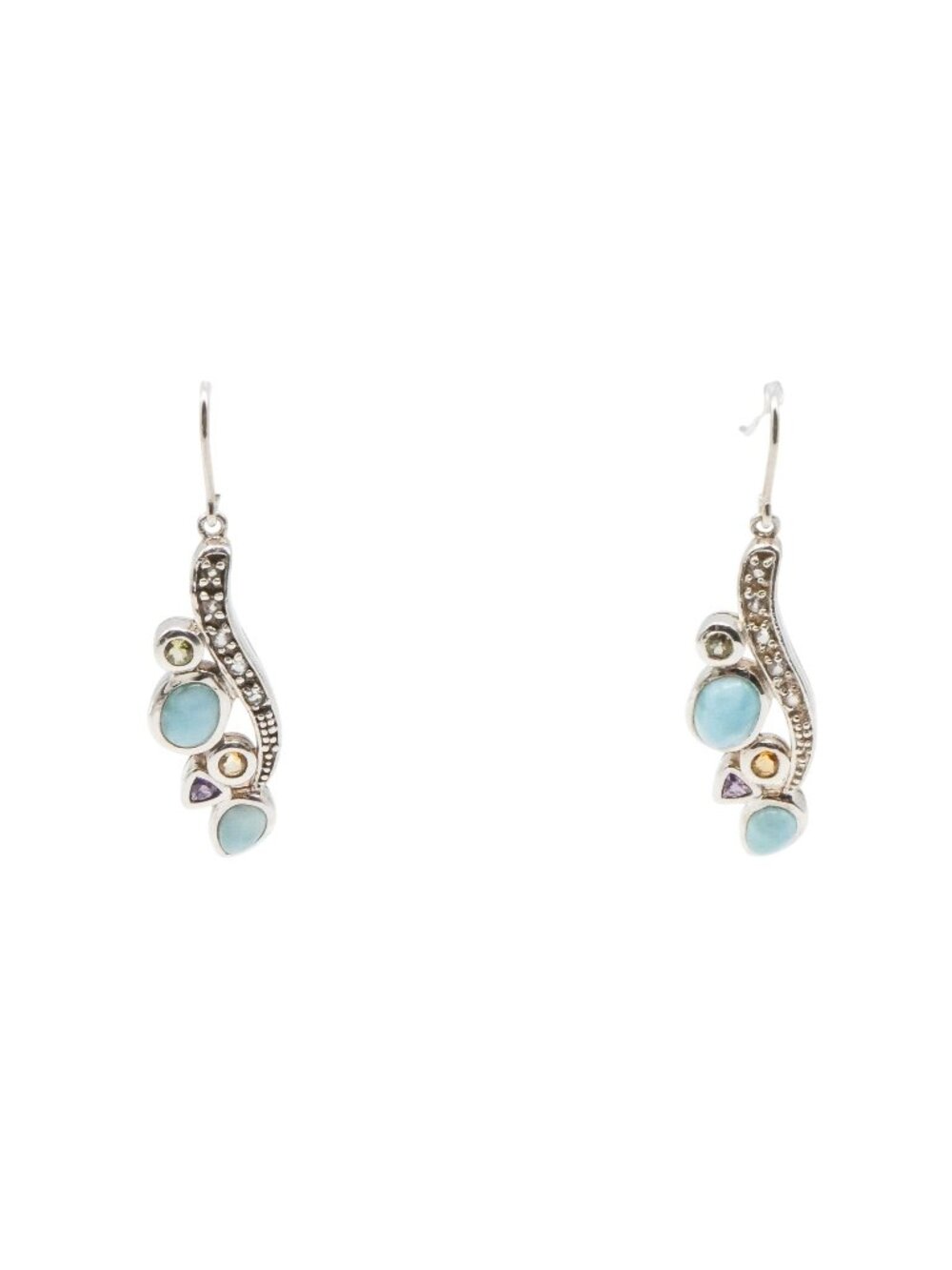 MarahLago Amara Larimar Multi Gemstone Earrings Peridot Citrine Amethyst
